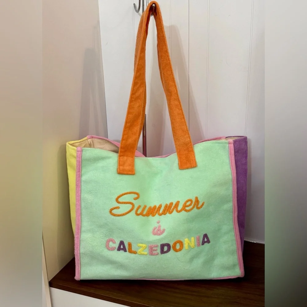 NEW Calzedonia Colorful Summer Terry Seaside Beach Bag Tote - $150